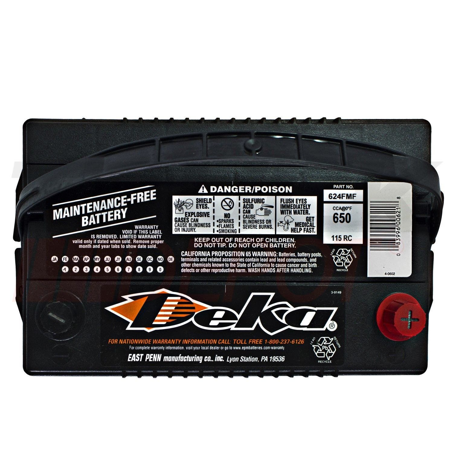 Bateria DEKA 650CCA 624 MF / NS70Z (41 lbs. 9" x 10.75" x 6.75")