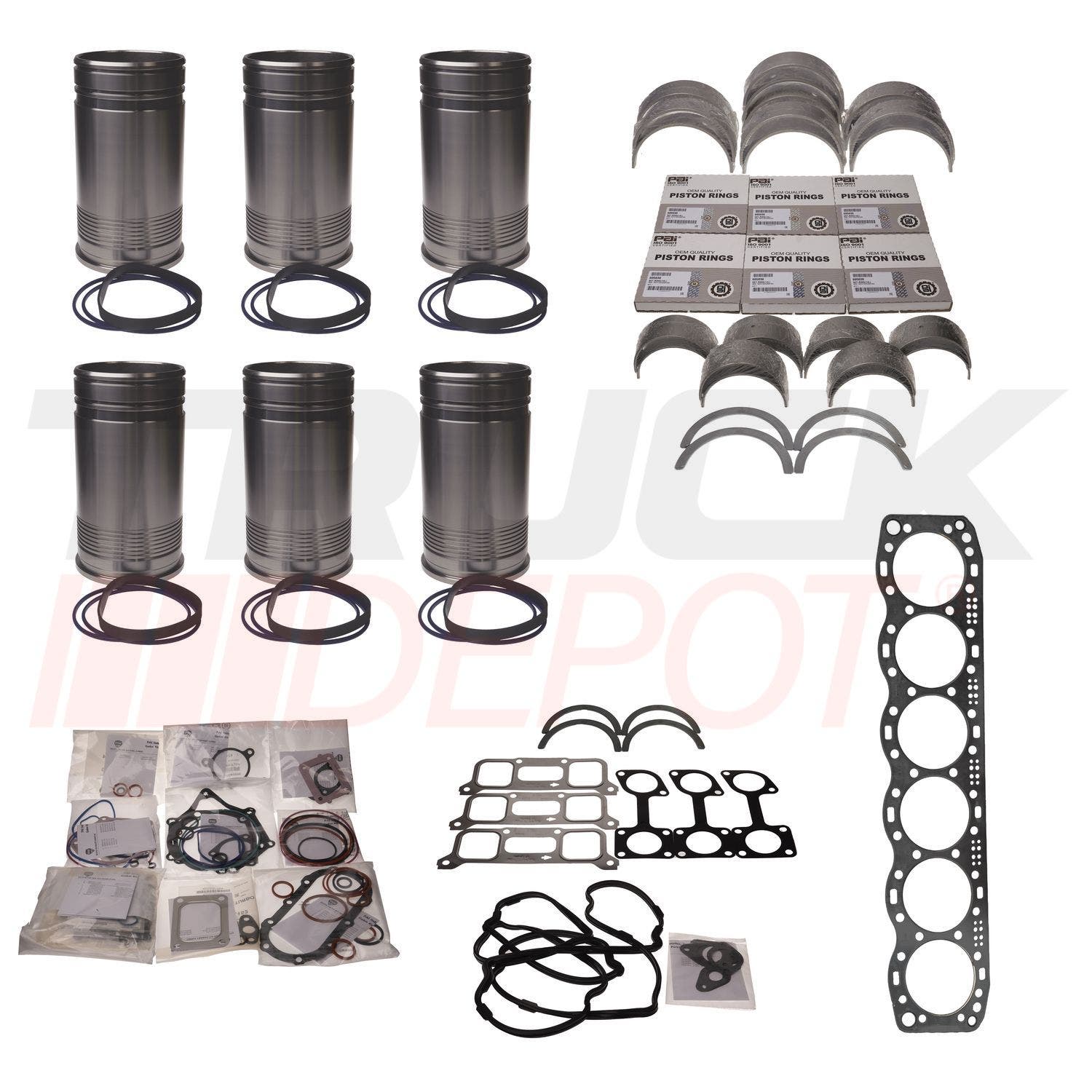 Juego de overhaul Detroit S60 14 litros, DD IV sin pistones