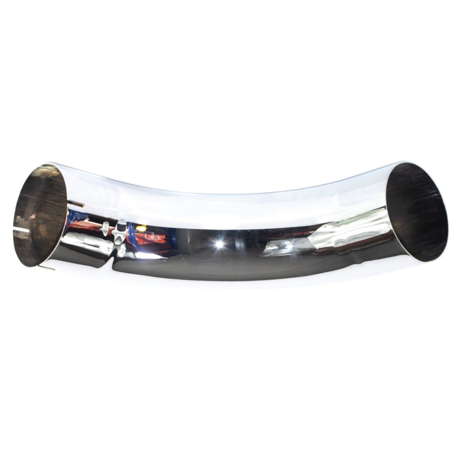 Codo de mufla 5" x 13" x 13" en 90° cromado corto