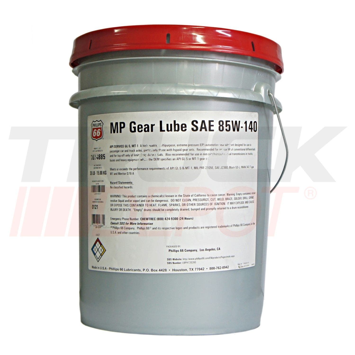 Aceite Phillips 66 para transmision/caja 85W140 GL-5 cubeta