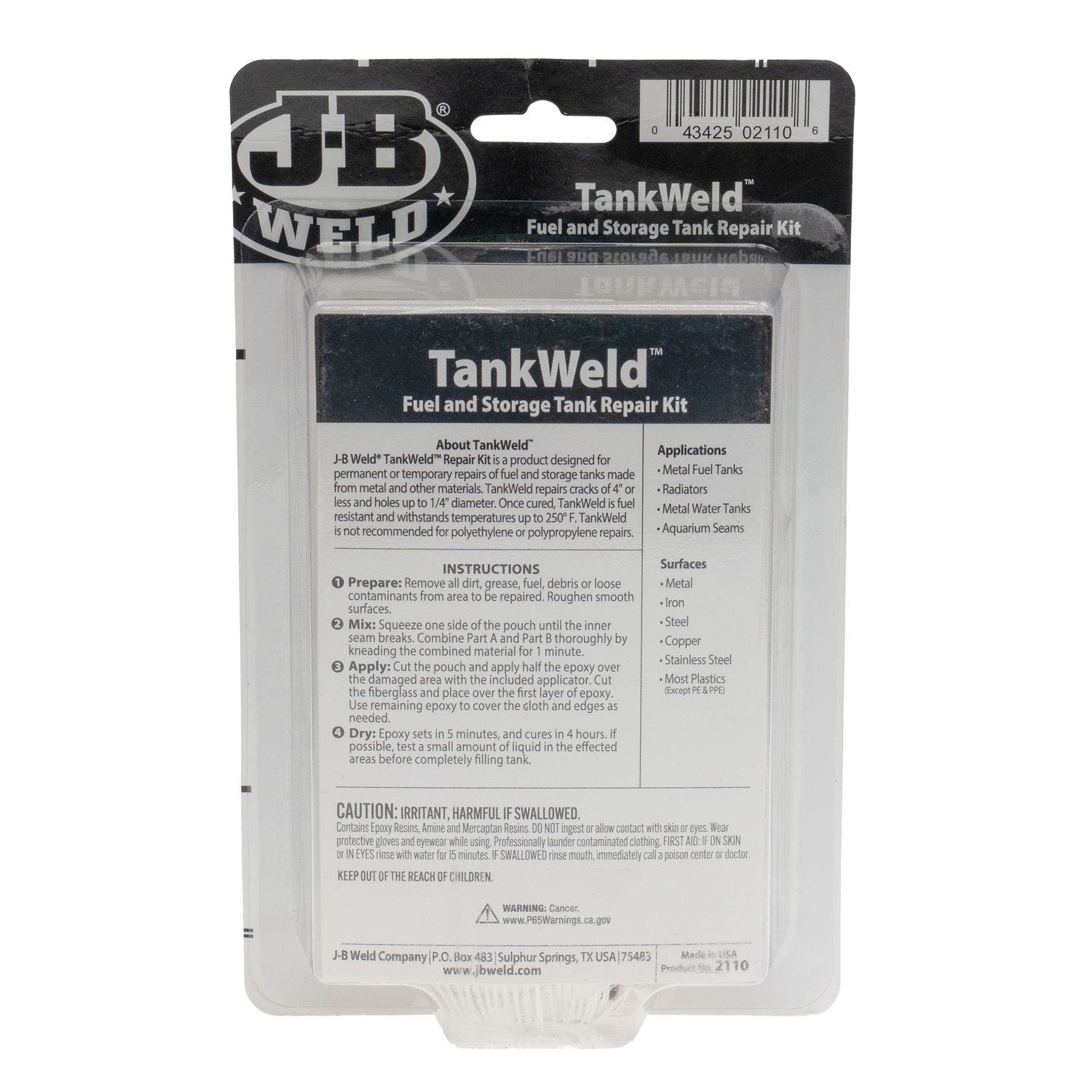 Kit de reparación de tanque de combustible JB Weld