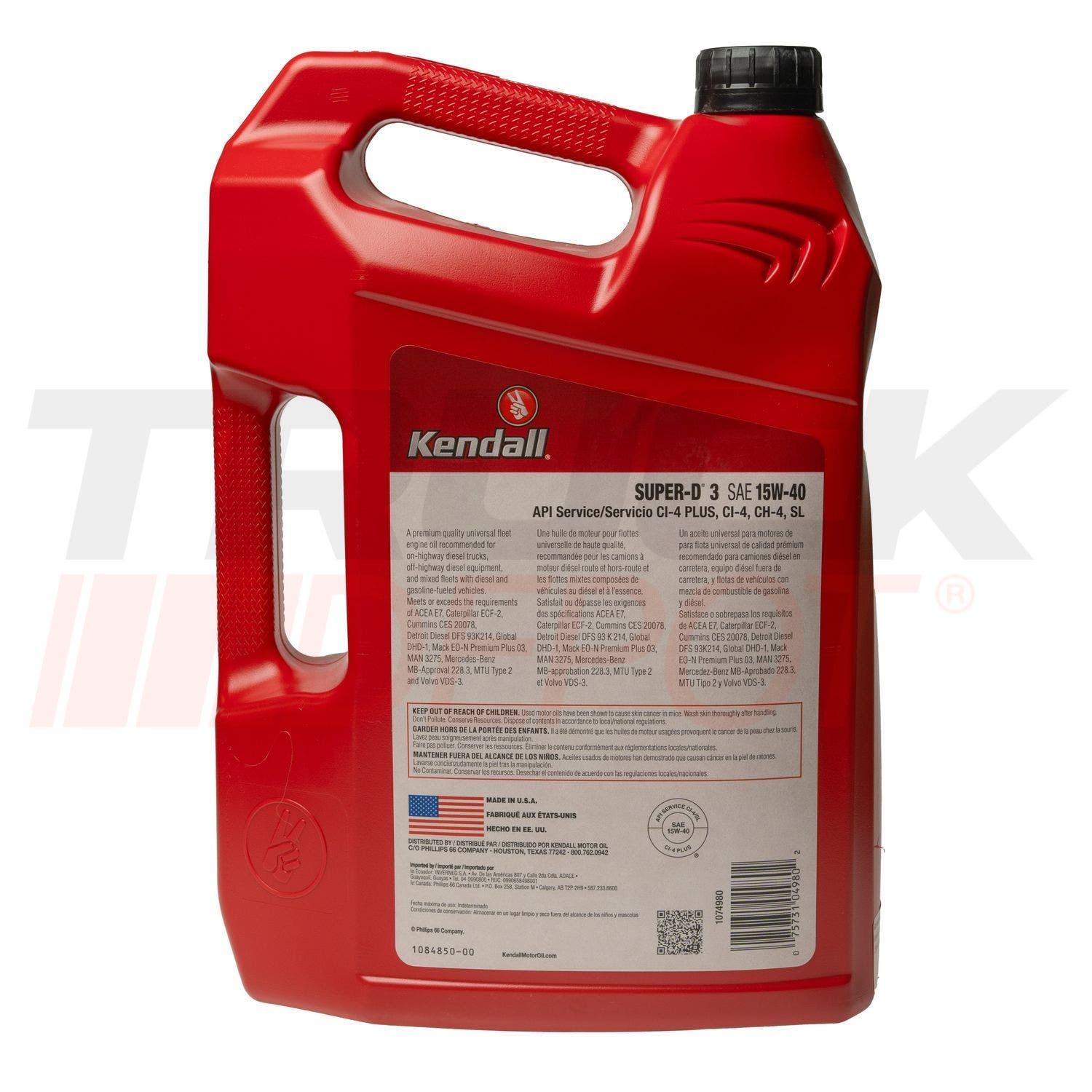 Garrafa de aceite Kendall  Super D3 SAE 15W40 (5 cuartos)