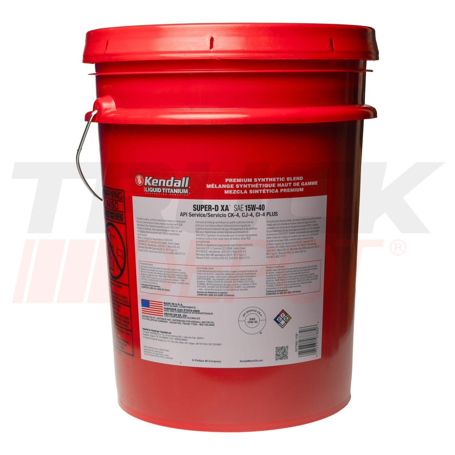 Cubeta de aceite Kendall D-XA semi sintetico 15W40 CK-4