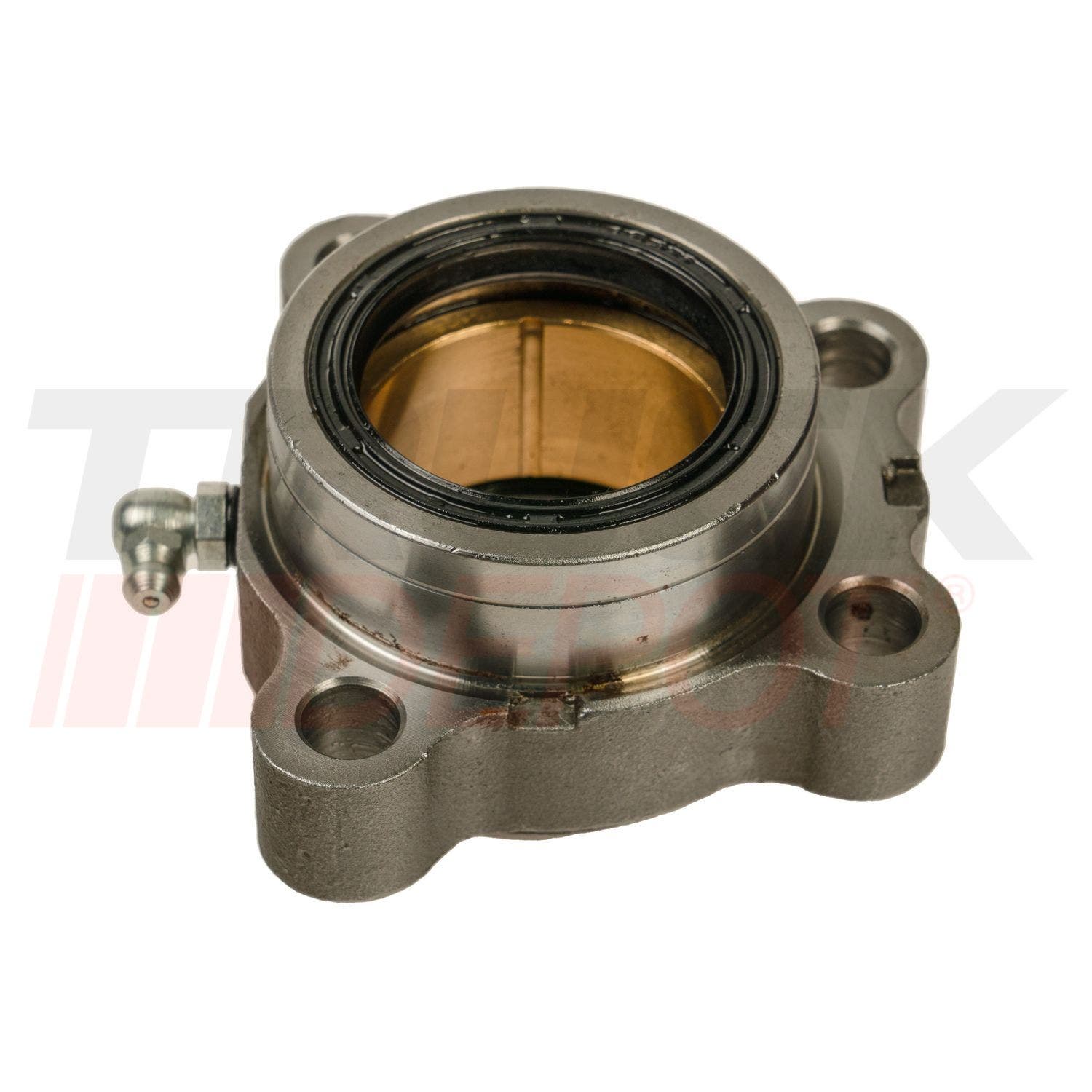 Soporte de eje levas 4 huecos 1 1/5" con buje, retenedores y alemite