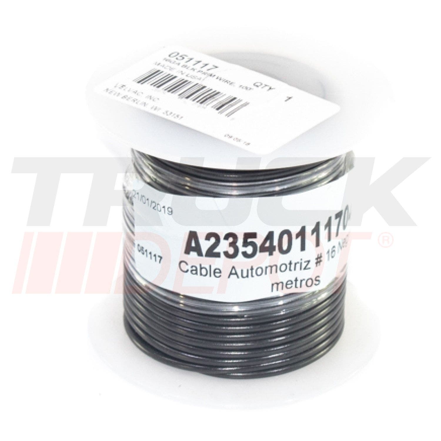 Cable automotriz # 16 negro por metro