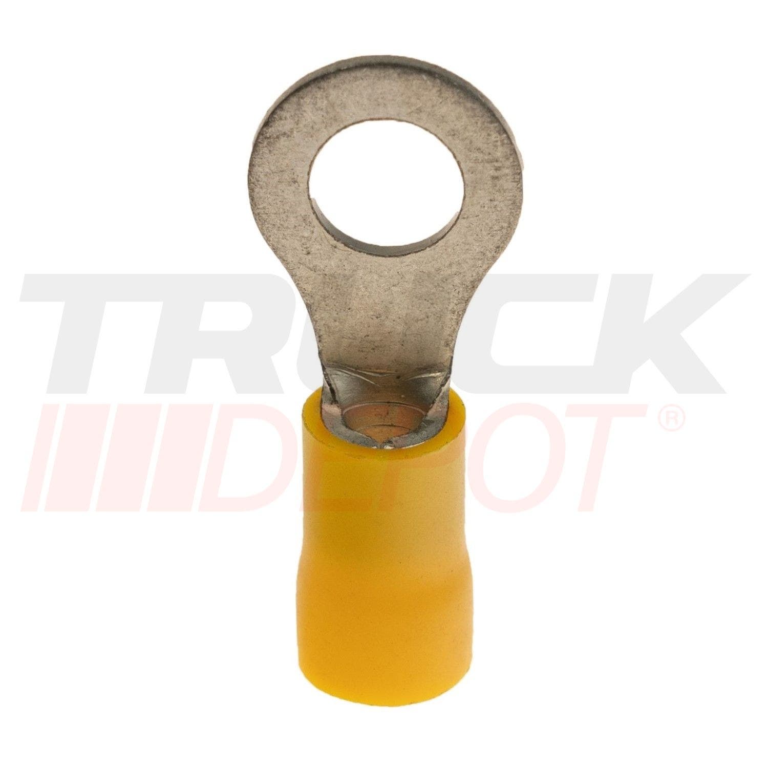 Terminal de ojo 1/4" para cable 10-12 amarillo