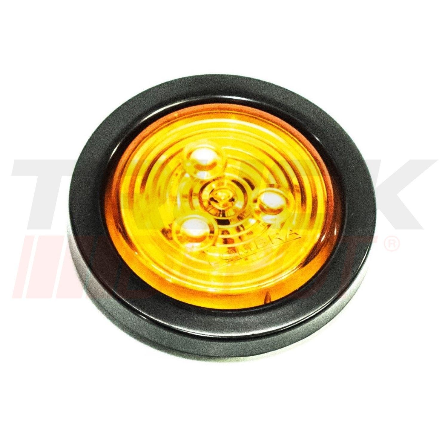 Lámpara LED redonda ámbar 2 1/2" base hule (Lombra)