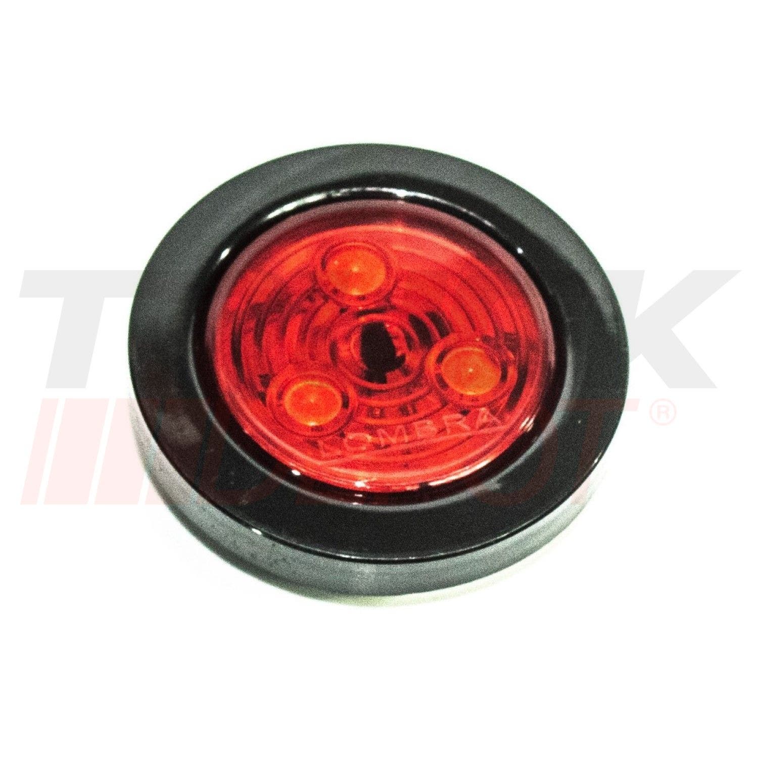 Lámpara LED redonda roja 2" base hule (Lombra)