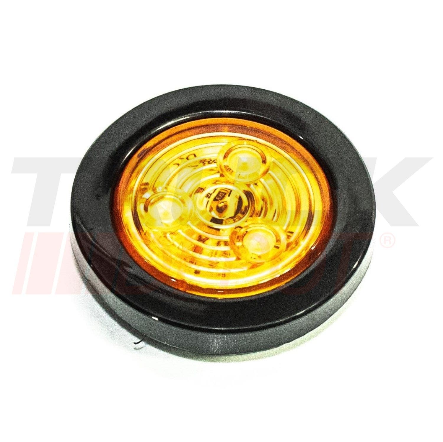 Lámpara LED redonda ámbar 2" base hule (Lombra)
