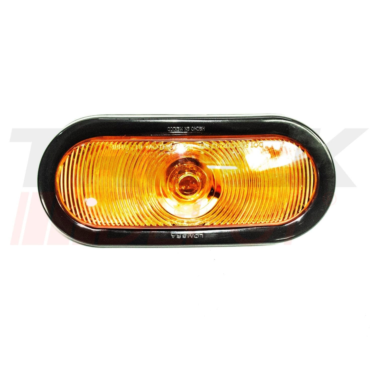 Farol ovalado ámbar sellado con hule y conector