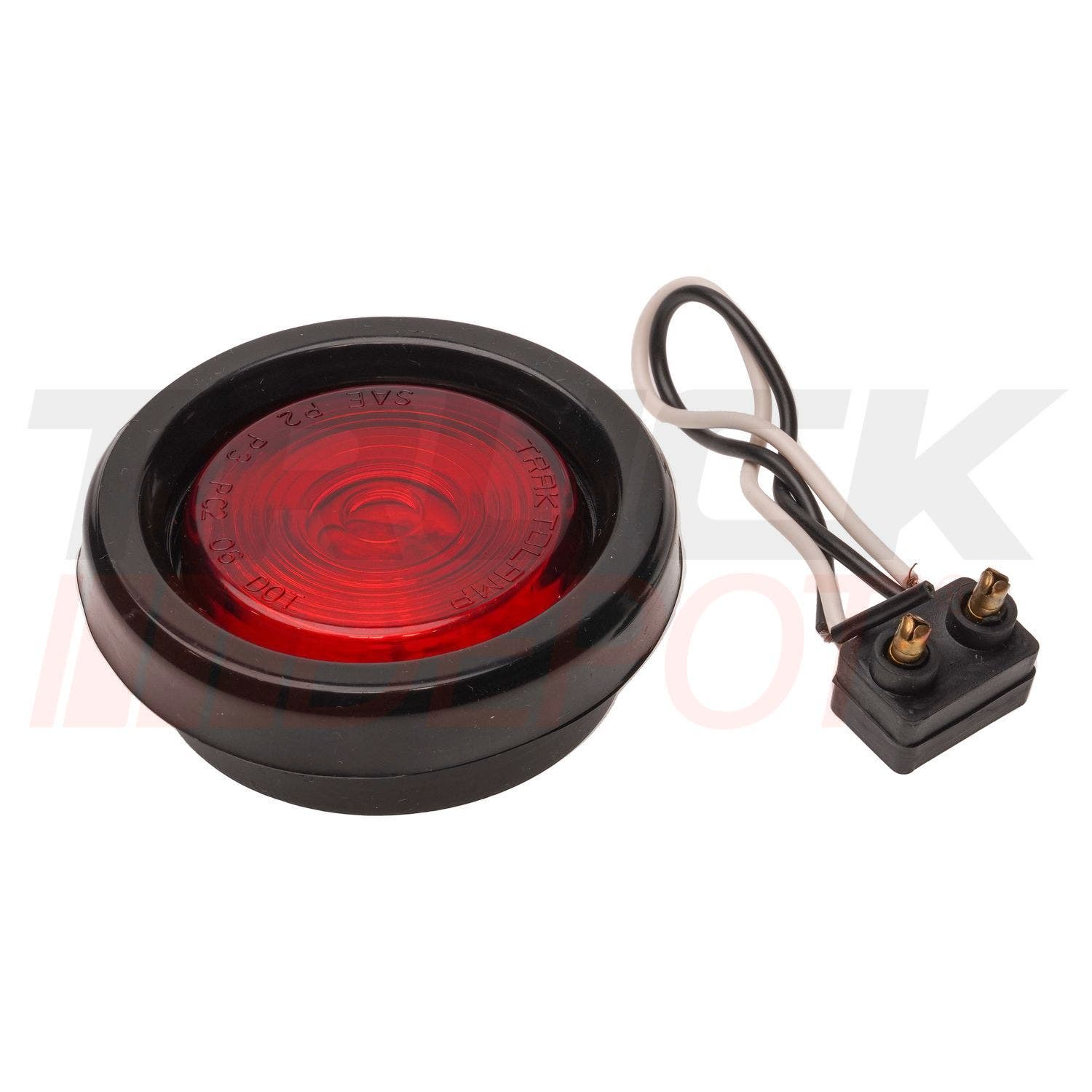 Farol redondo de 2" hule y conector Rojo