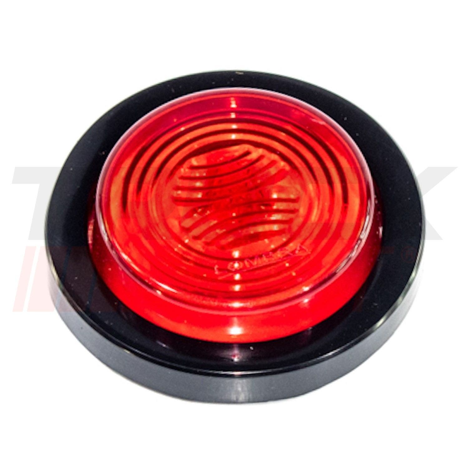 Farol redondo de 2 1/2" hule y conector rojo
