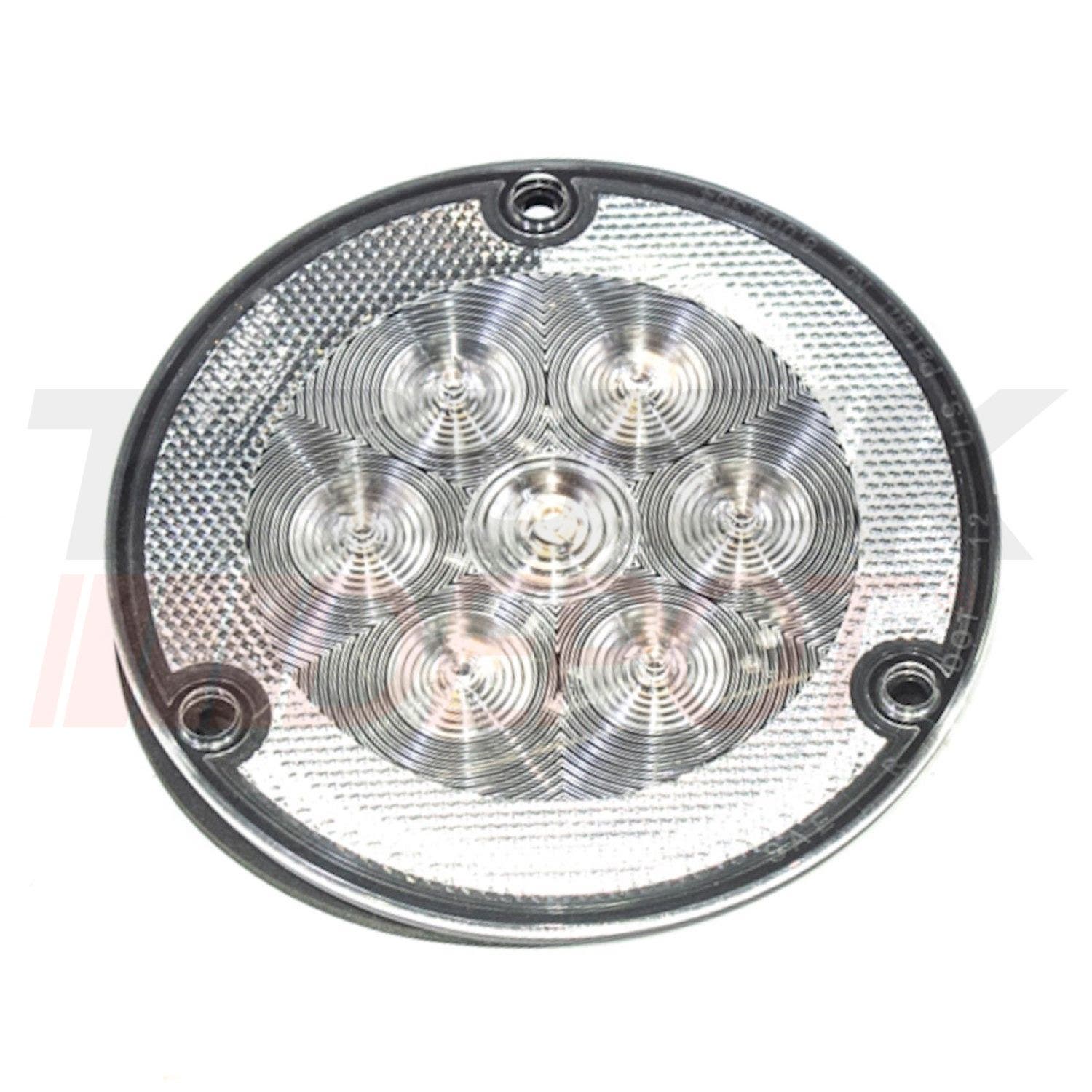 Lampara redonda 4" blanca 7 LED con reflector y tornillo