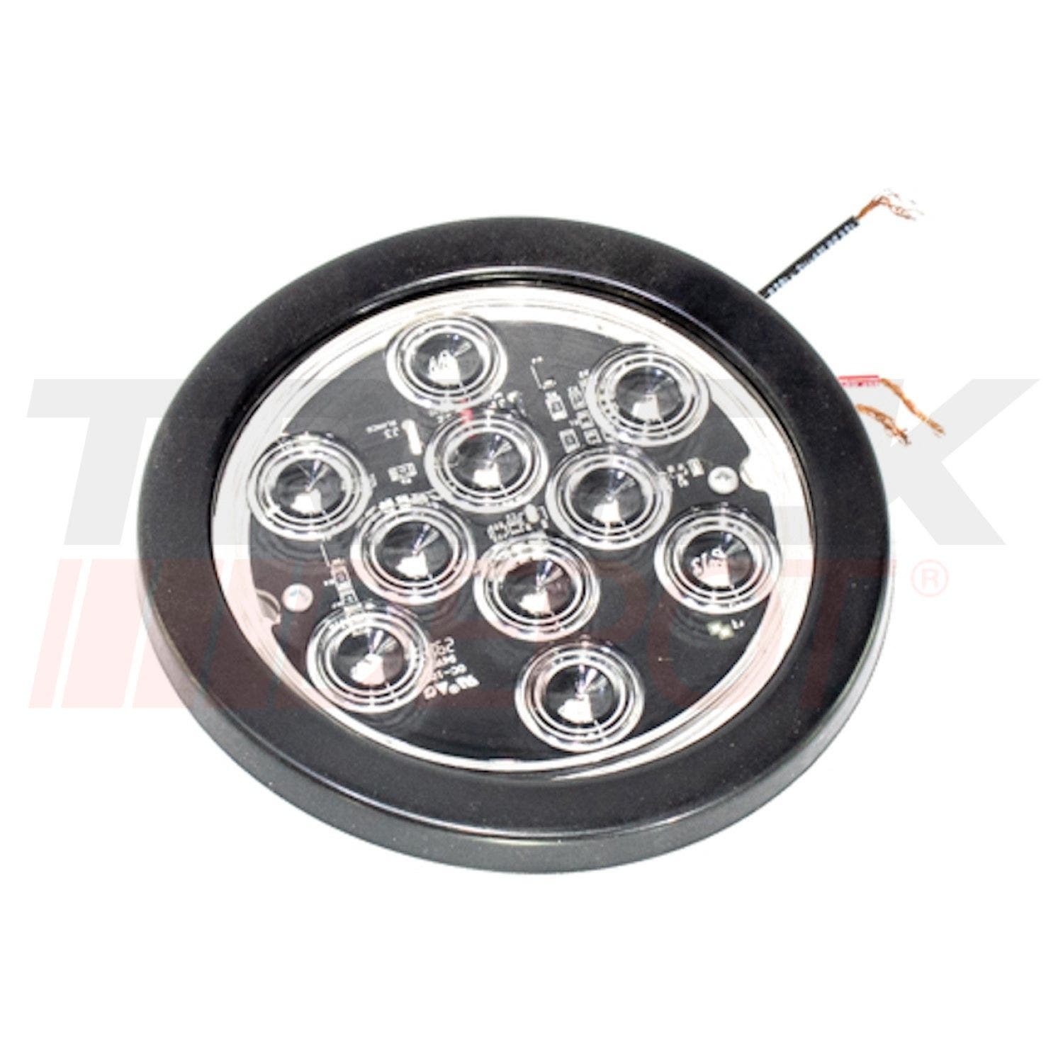 Farol 10 LED 4" (blanco) hule con conector