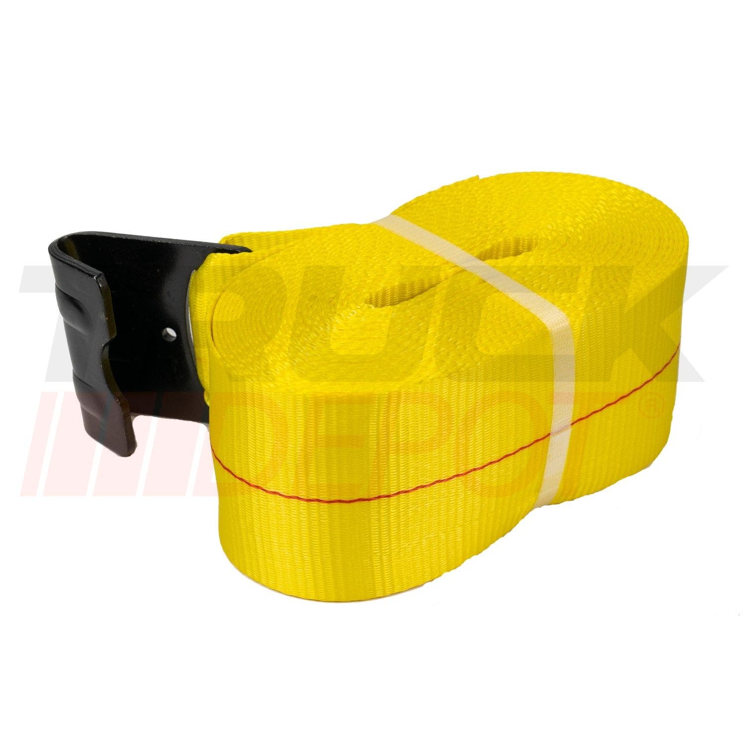 Faja para amarrar la carga de 4" x 30 pies de largo para winch amarillo