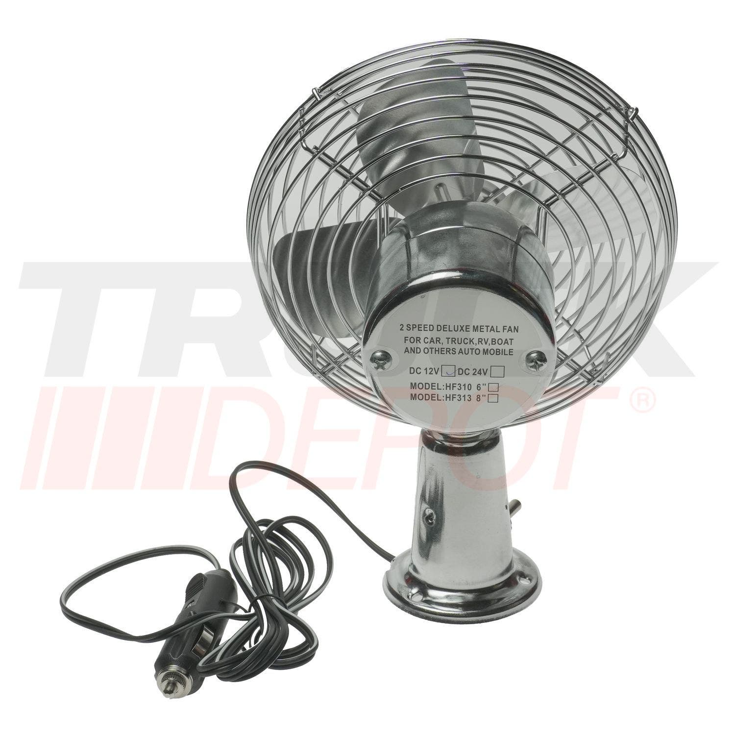 Abanico o ventilador 12V color cromado metalico