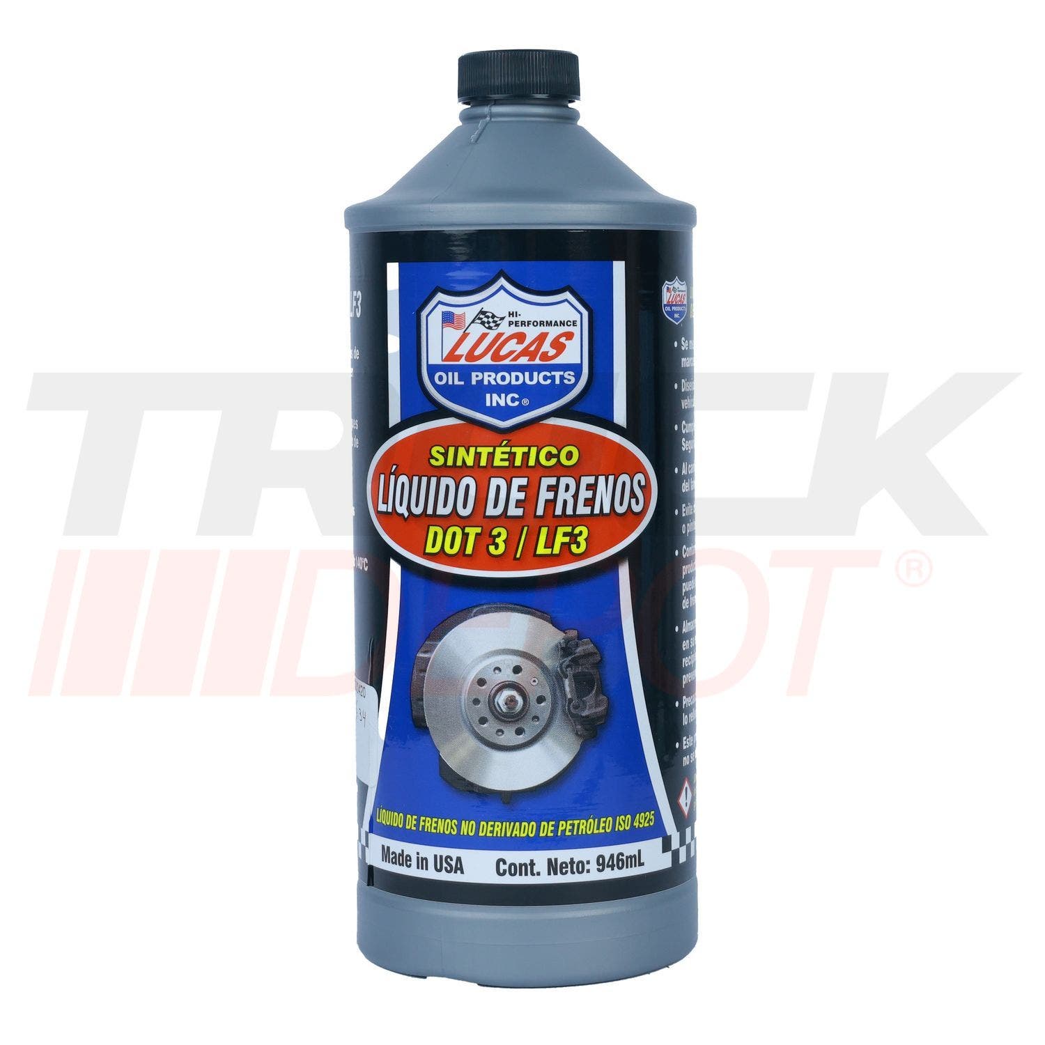 Litro de liquido de frenos sintetico DOT3 946 ml  Lucas Oil
