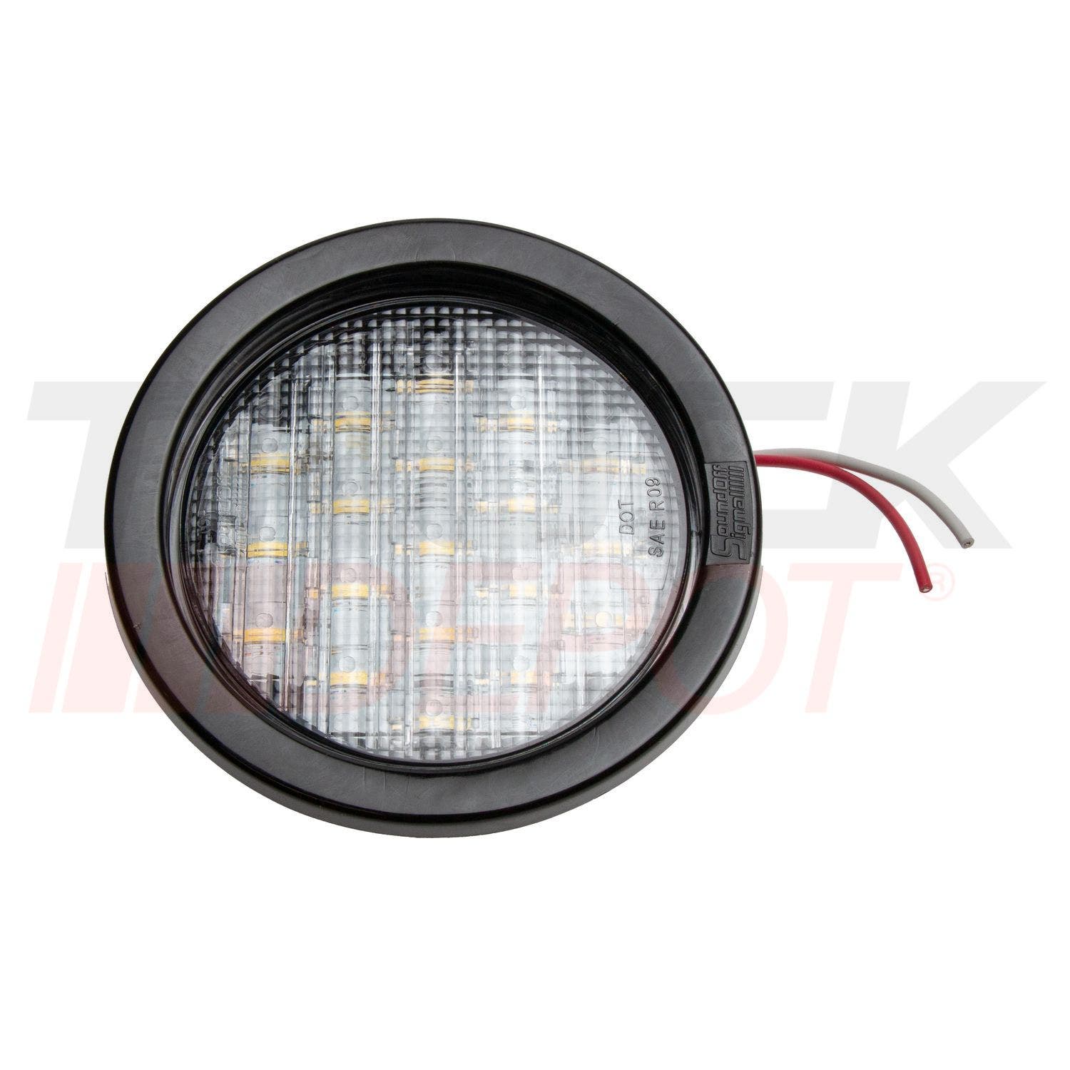 Lampara redonda 4" base de hule bi voltaje blanca 12 LED